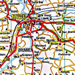 Netherlands Road and Shaded Relief Tourist Map.