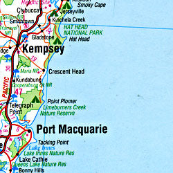 New South Wales State, Road and Tourist Map, Australia.