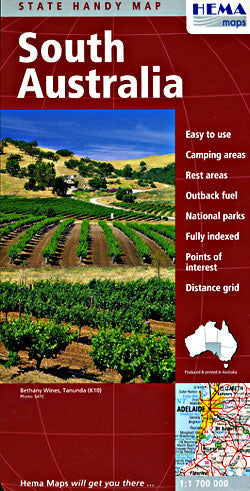 South Australia State, Road and Tourist Map, Deluxe, Australia.