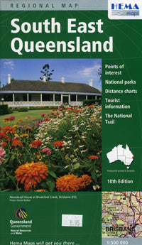 Queensland, South East, Regional Road and Tourist Map, Australia.