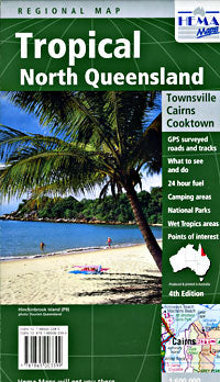 Queensland, Tropical North, Regional Road and Tourist Map, Australia.