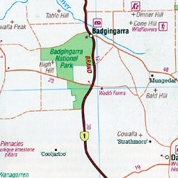 Western Australia, South West, Regional Road and Tourist Map, Australia.