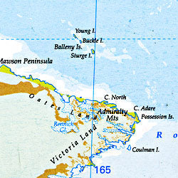 World Physical, Pacific Centered Map.