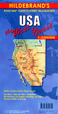 United States West Road and Tourist Map.