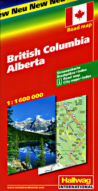 British Columbia and Alberta Road and Tourist Map, Canada.