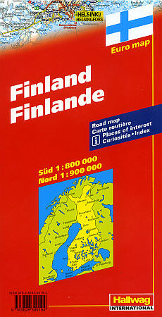 Finland Road and Shaded Relief Tourist Map.