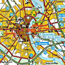 Germany, North, Road and Shaded Relief Tourist Map, with "Distoguide".