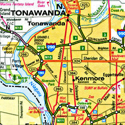 Great Lakes Region, Road and Tourist Map.