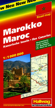 Morocco and Canary Islands Road and Shaded Relief Tourist Map.