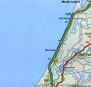 Morocco and Canary Islands Road and Shaded Relief Tourist Map.