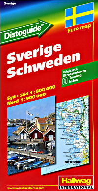 Sweden Road and Shaded Relief Tourist Map.