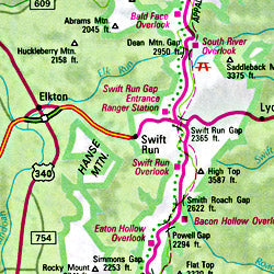 America, SOUTHEAST, Road and Tourist Map.