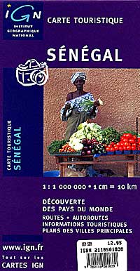 Senegal Road and Travel Map.