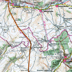 Abbeville and Calais Section Map.