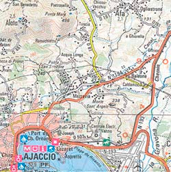 Ajaccio and South CORSICA Section Map.