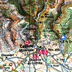 Beziers and Perpignan Section Map.