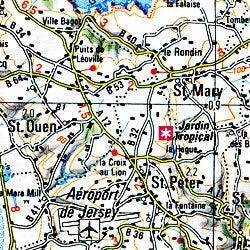 Caen and Cherbourg Section Map.