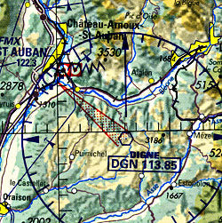 France, Southeast, Aeronautical Map.