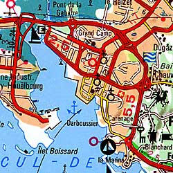 Guadeloupe Road and Topographic Tourist Map, West Indies.