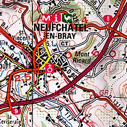 Rouen and Abbeville Section Map.