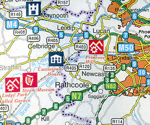 Ireland "Culture" Road and Shaded Relief Tourist Map.