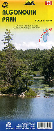 Algonquin Park Road Map, Ontario, Canada.