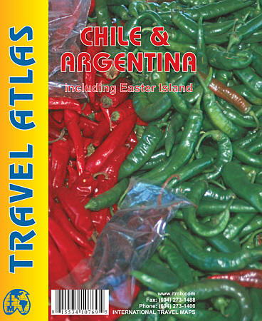 Chile and Argentina Tourist Road ATLAS.