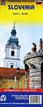 Slovenia, Road and Physical Travel Reference Map.