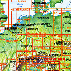 Slovenia, Road and Physical Travel Reference Map.