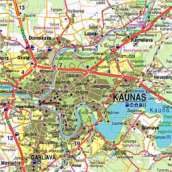 Lithuania Tourist Road Atlas.  Scale 1:200,000.