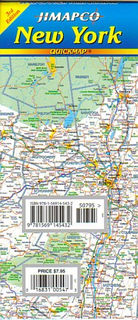 New York State, "Quickmap" Road and Tourist Map, America.