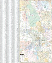 Akron & Summit County WALL Map, Ohio, America.