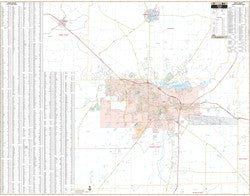 Albany & Dougherty County WALL Map, Georgia, America.