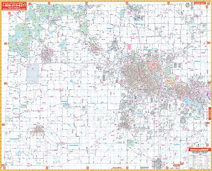 Ann Arbor & Washtenaw Wall Map