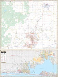 Fort Walton & Crestview WALL Map, America.