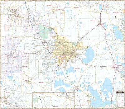 Gainesville & Alachua Co WALL Map, America.