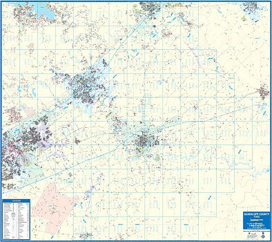 Guadalupe County Wall Map.