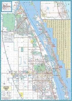 Indian River County WALL Map, Florida, America.