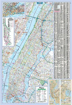 Manhattan WALL map New York, America.