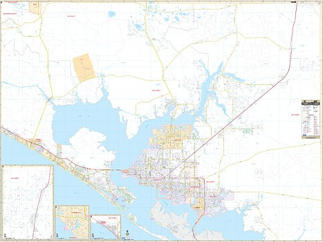 Panama City WALL Map, Florida, America.