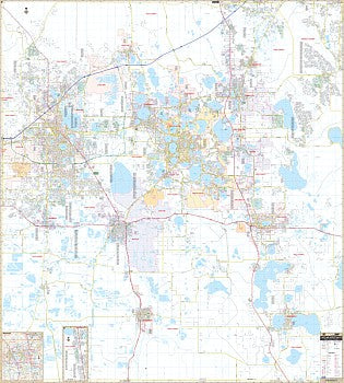 Polk County WALL Map, Florida, America.