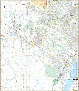 Prince William County County Wall map, Virginia, America.