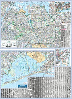 Queens WALL map New York, America.