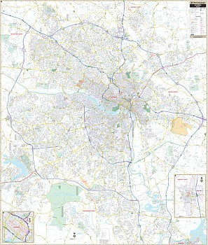 Richmond WALL Map, Virginia, America.