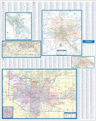 South Bend, Elkhart & Goshen WALL Map, America.