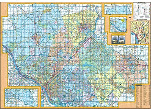 Trenton and Mercer County WALL Map, New Jersey, America.