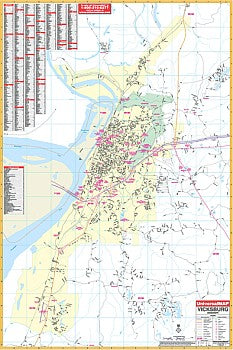 Vicksburg, Mississippi, America WALL Map.