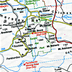 Australia Road and Shaded Relief Tourist Map.