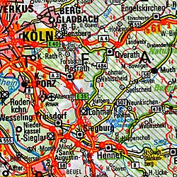 Franc Road and Shaded Relief Tourist Map.