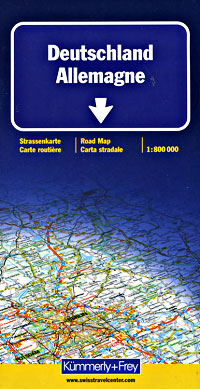 Germany Road and Shaded Relief Tourist Map.